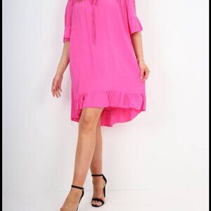 Italian Tie Front Tiered Mini Dress One Size Fits US 10-14